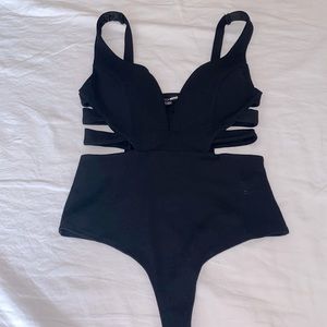 Deep V Cutout Bodysuit